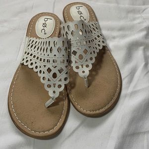 White Cut Out Beachy Boho Sandals 8